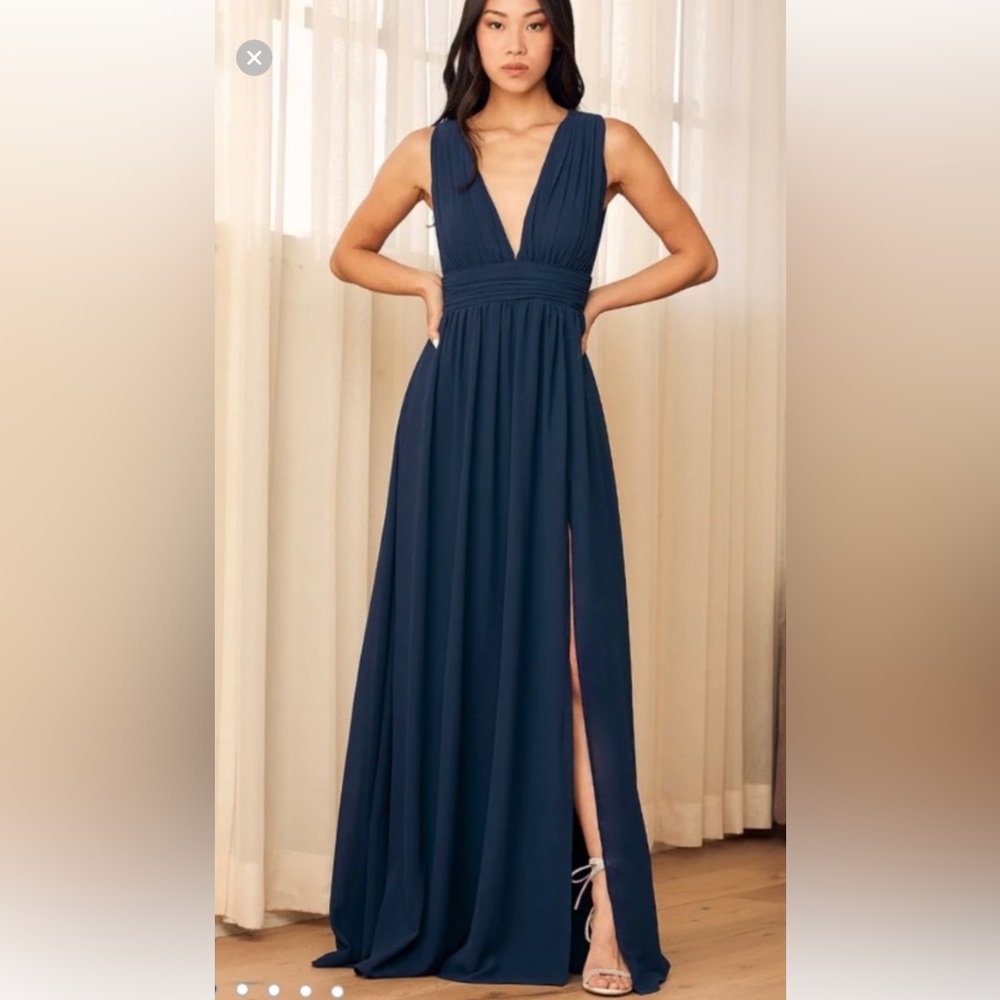 Lulu Heavenly Hues Navy Blue Maxi Dress #370612